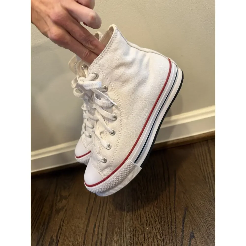 Converse Girls Chuck Taylor EVA Lift Hi Sneakers White Size 5 NEW